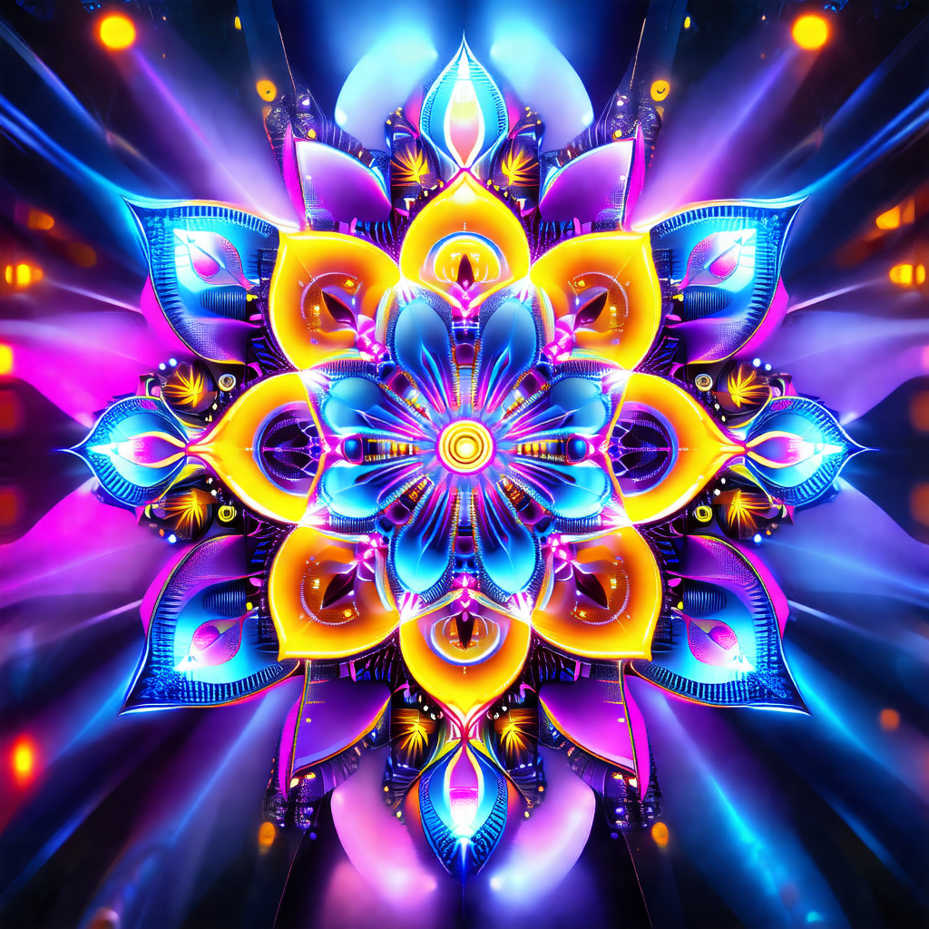 Vibrant and colorful flower with a yellow center