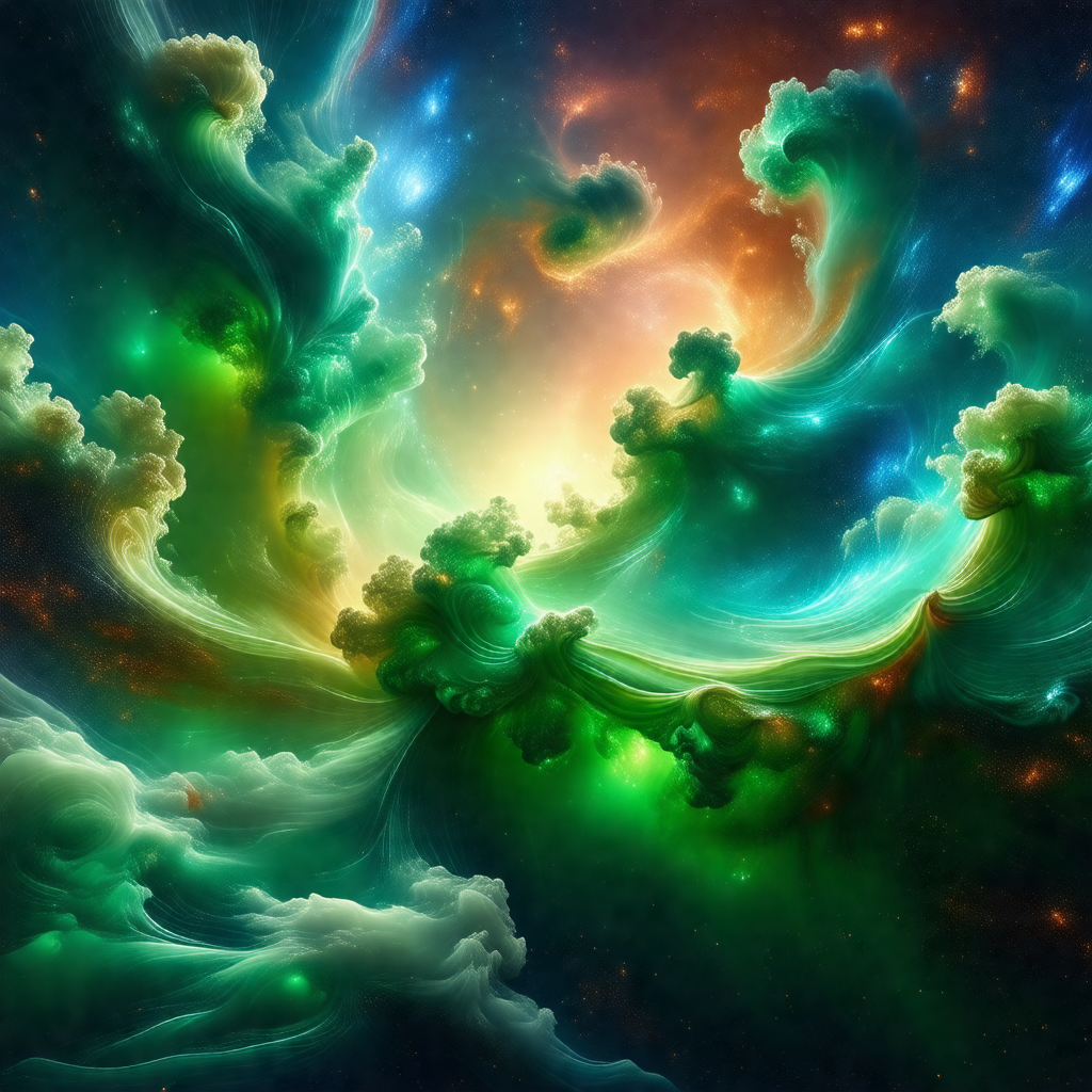 Vibrant and colorful painting of a galaxy