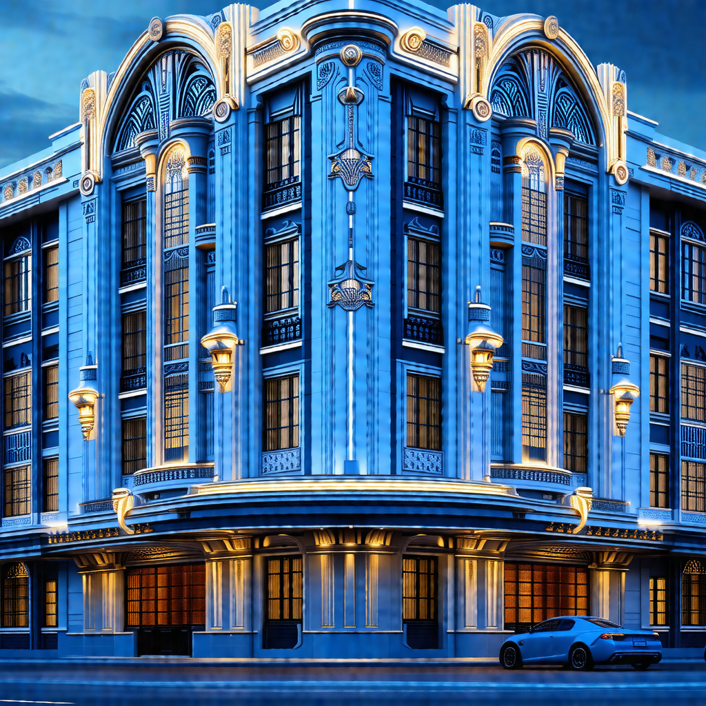 Large, ornate building with a prominent white facade