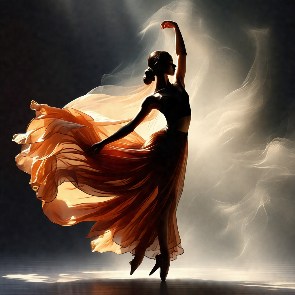 Woman in a black dress, standing on a stage and performin...