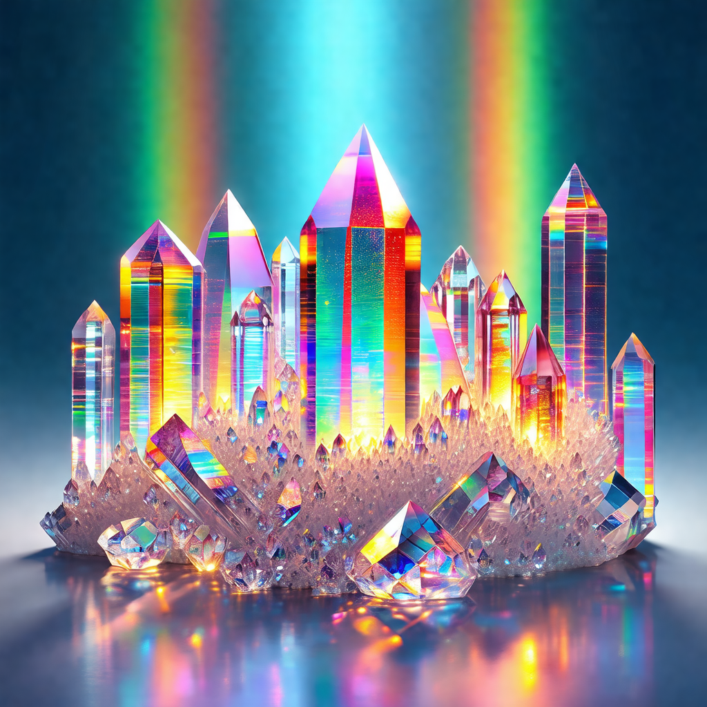 Colorful and vibrant display of crystals, possibly a rain...
