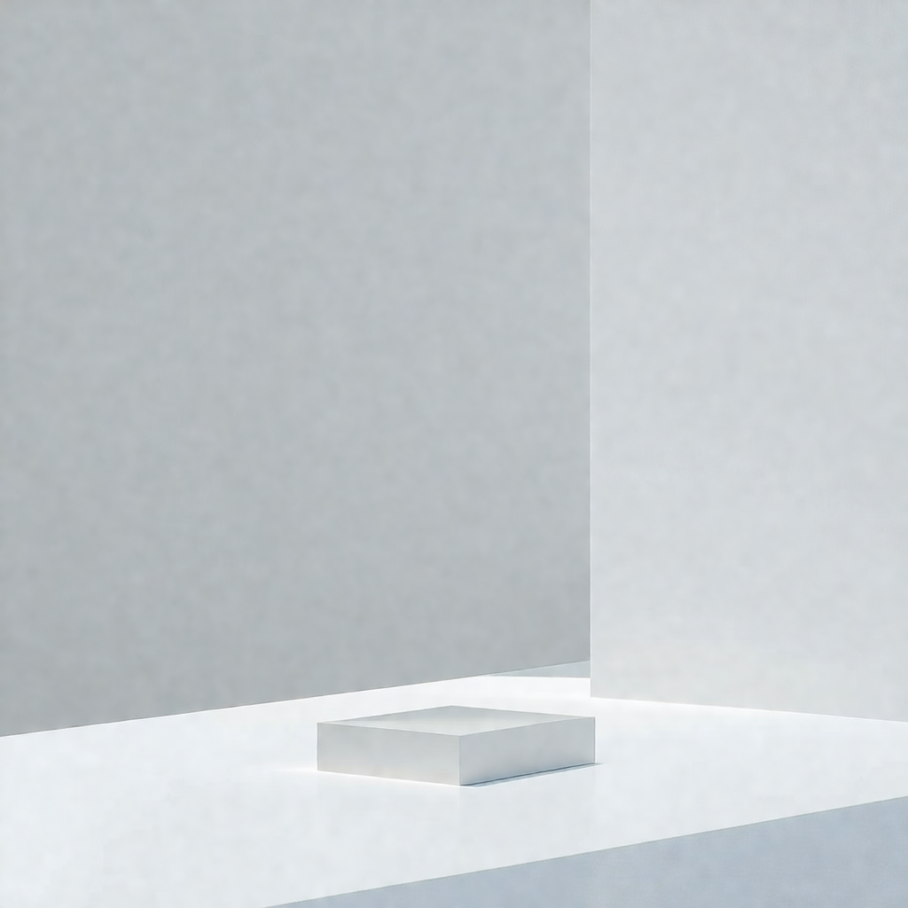 White wall with a square-shaped object placed on it