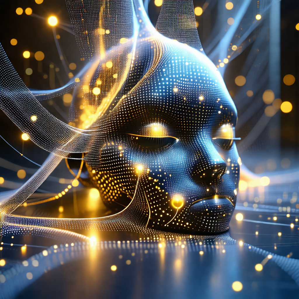 Close-up of a computer-generated head with a blue hue