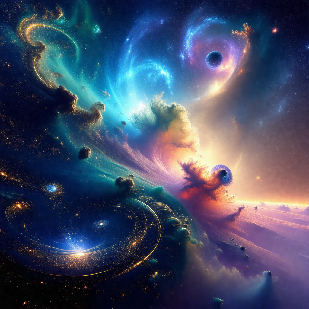 Vibrant and colorful painting of a galaxy