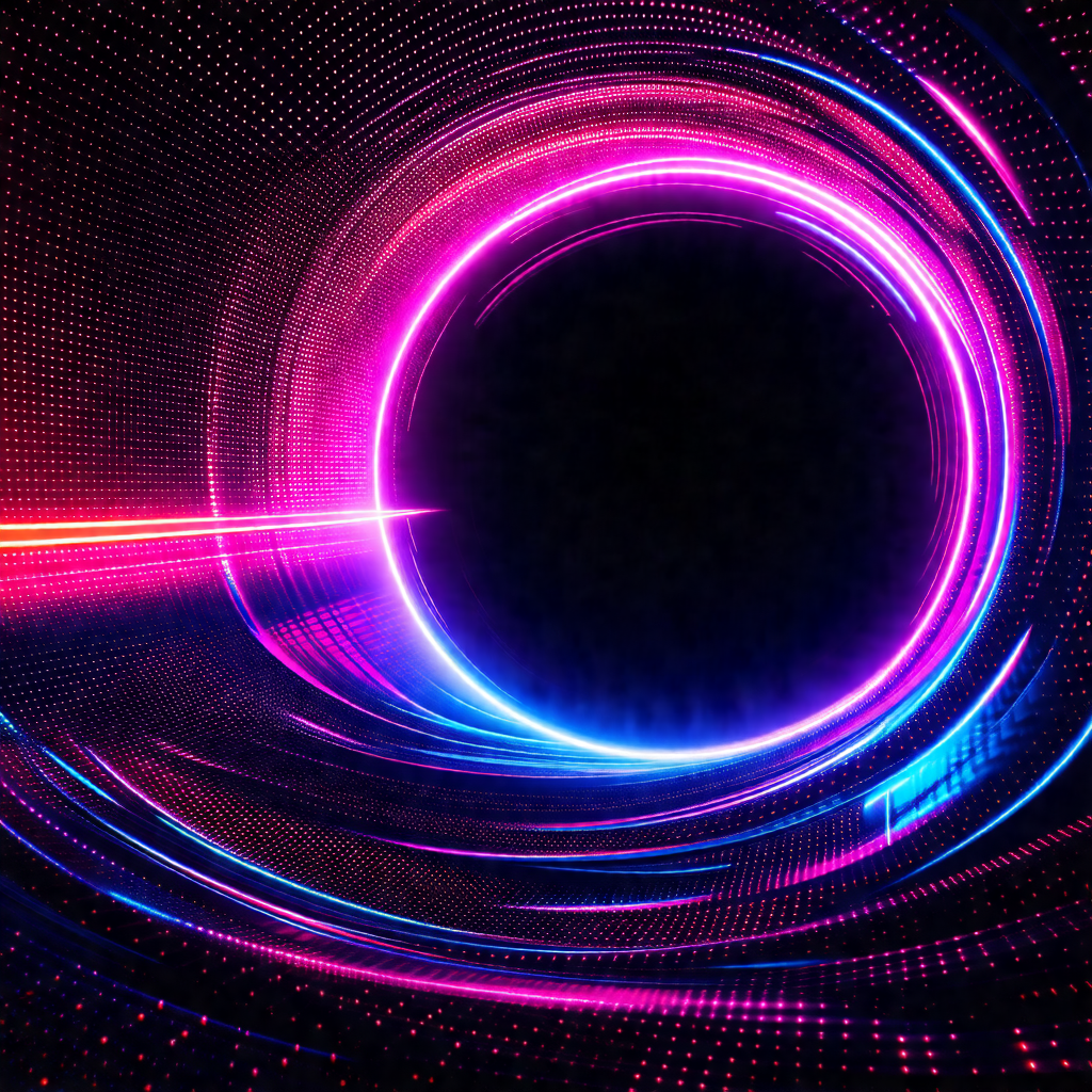 Large, brightly colored, and illuminated tunnel