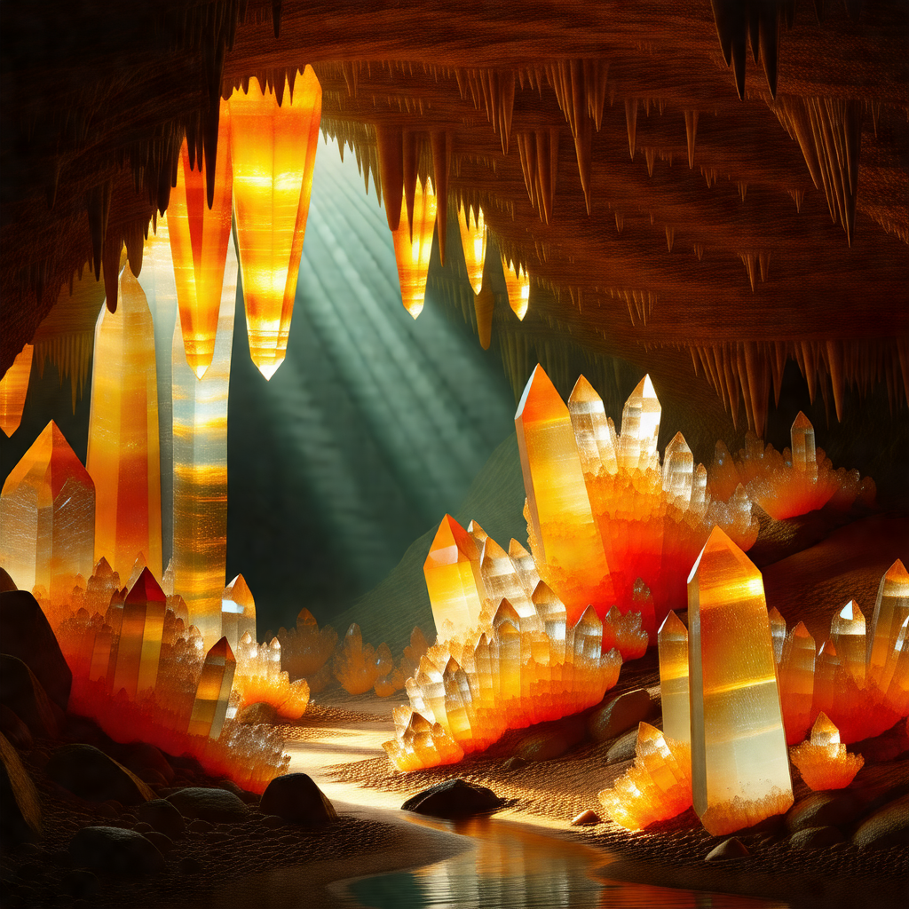 Cave with a river flowing through it