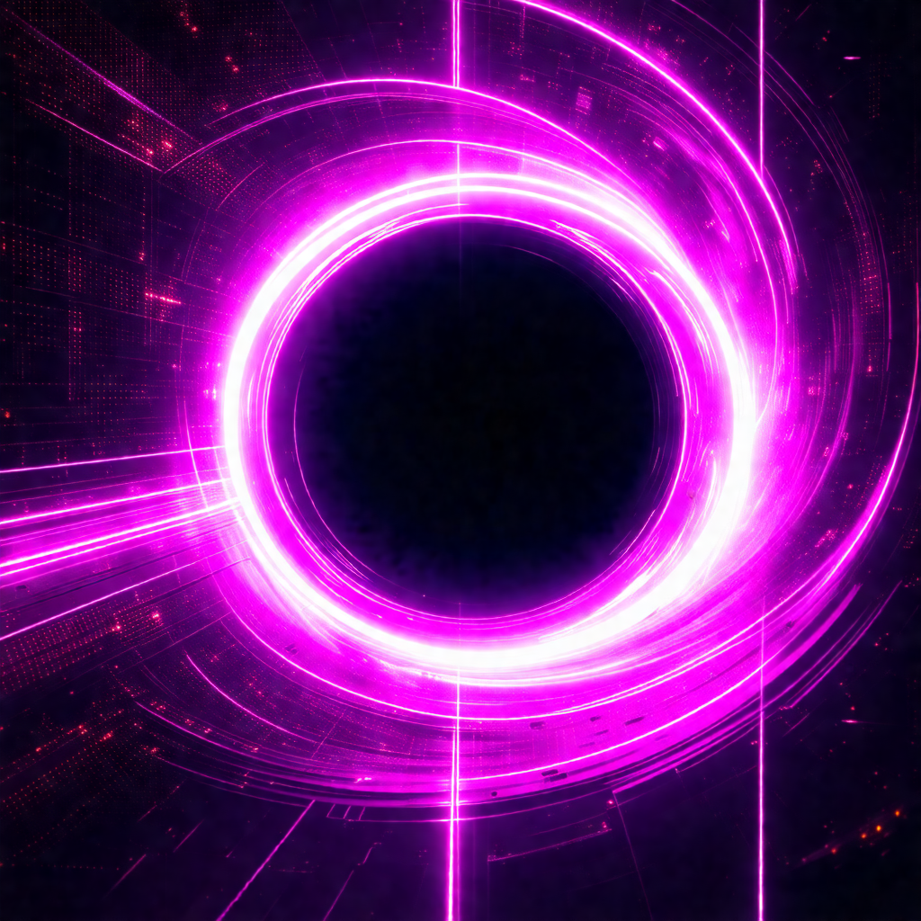 Large, brightly colored, and pink circle in the center of...