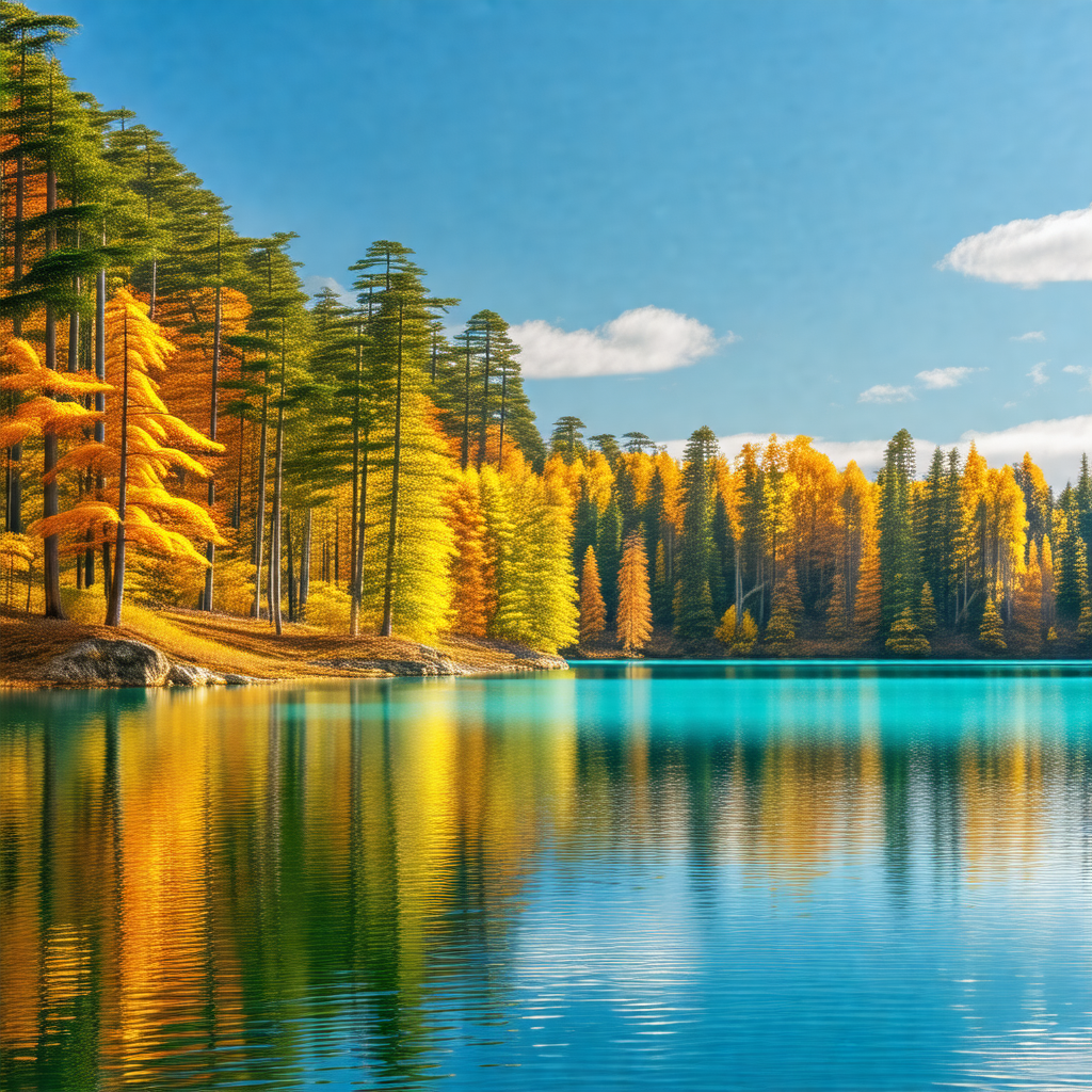 Serene lake surrounded by a forest of trees