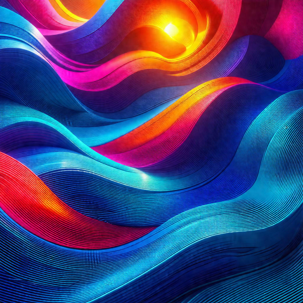 Vibrant and colorful painting of a wave
