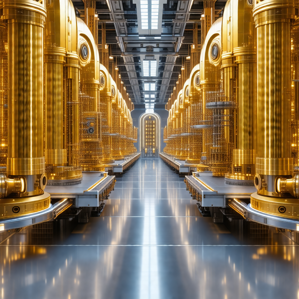 Large, modern building with a long hallway
