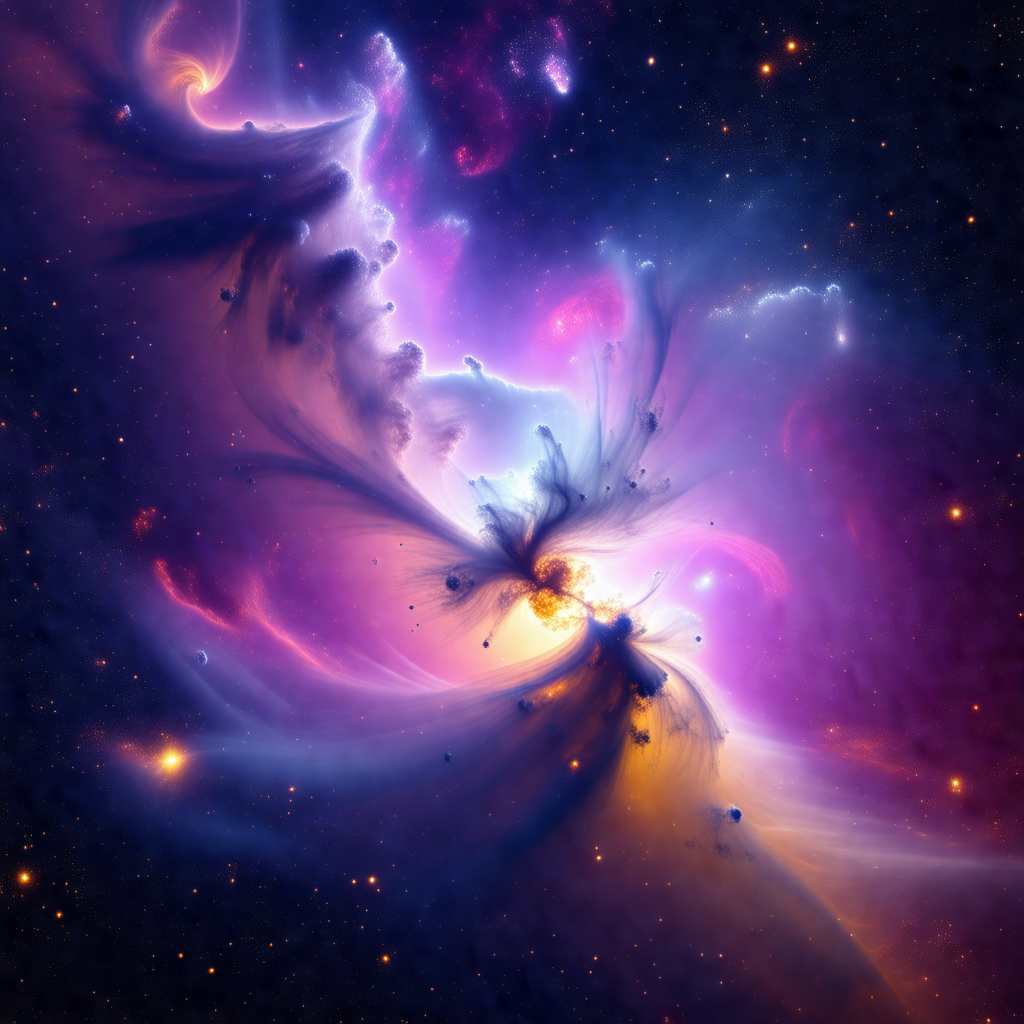 Beautiful and colorful nebula, which is a cloud of gas an...