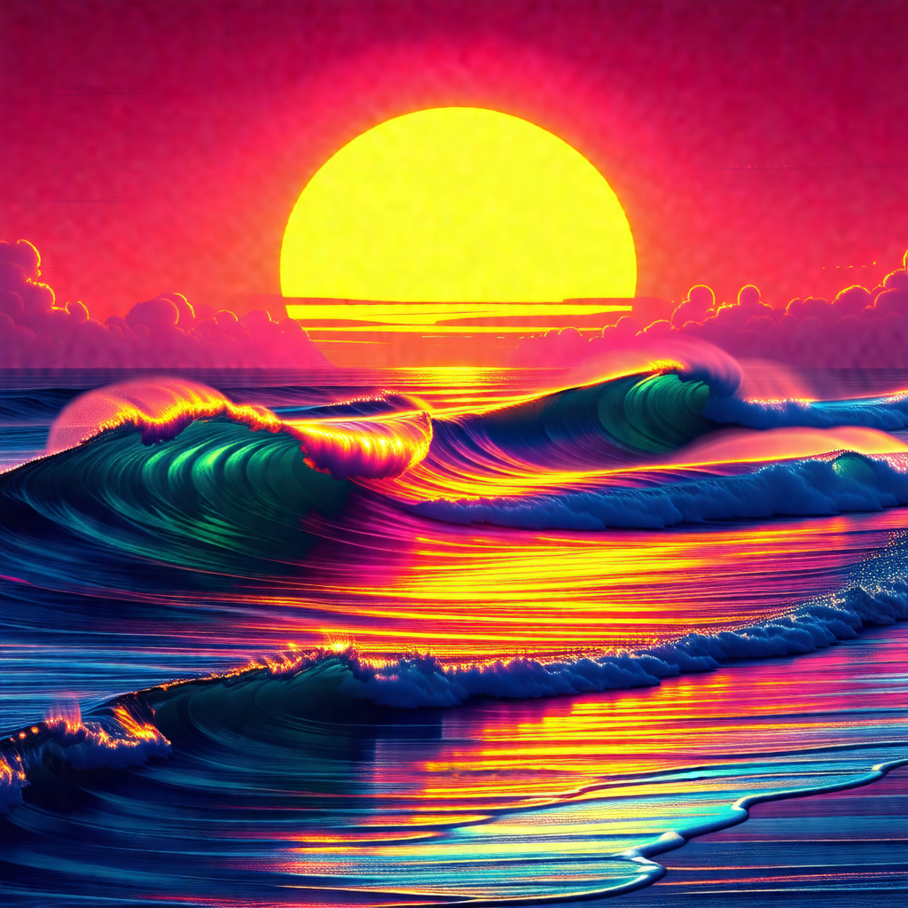 Beautiful sunset over the ocean, with the sun setting beh...