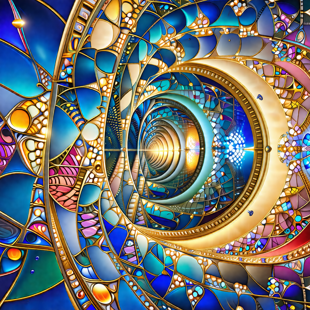 Colorful and intricate artwork, featuring a spiral design...