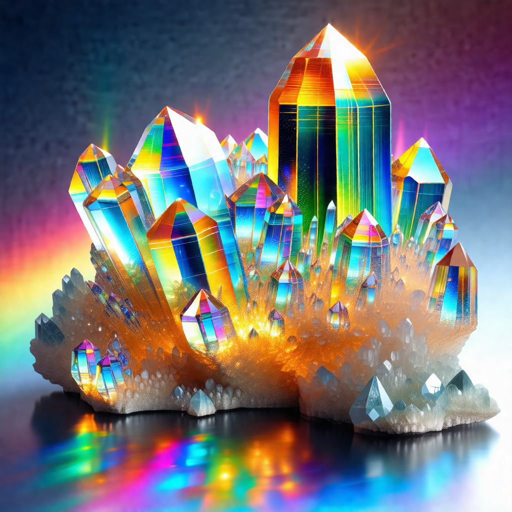 Large, colorful crystal structure, possibly a piece of ar...