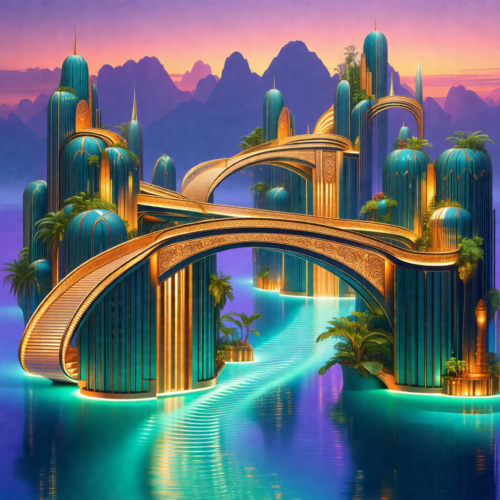 Beautifully designed bridge that spans across a body of w...