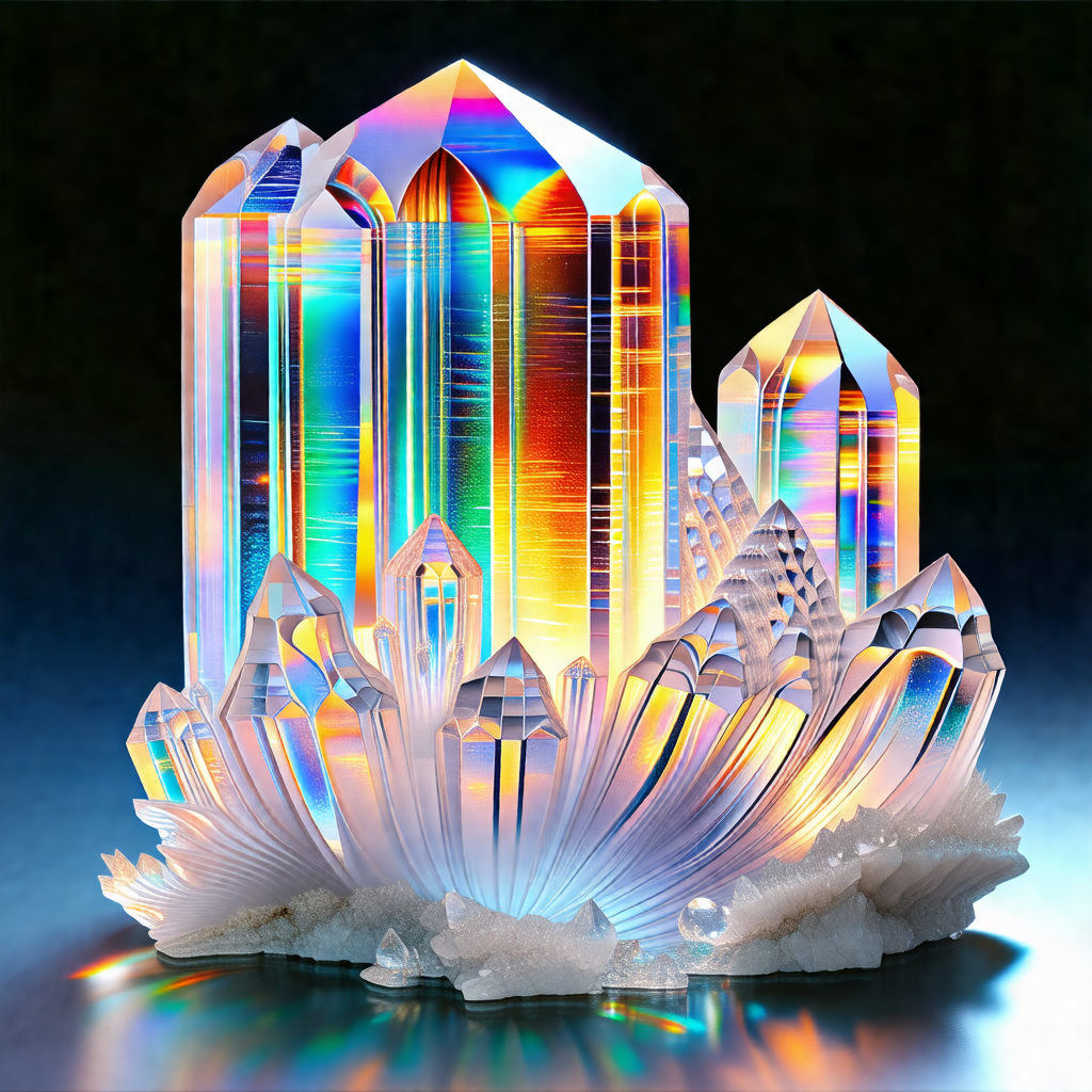 Beautifully crafted crystal sculpture of a flower, with i...