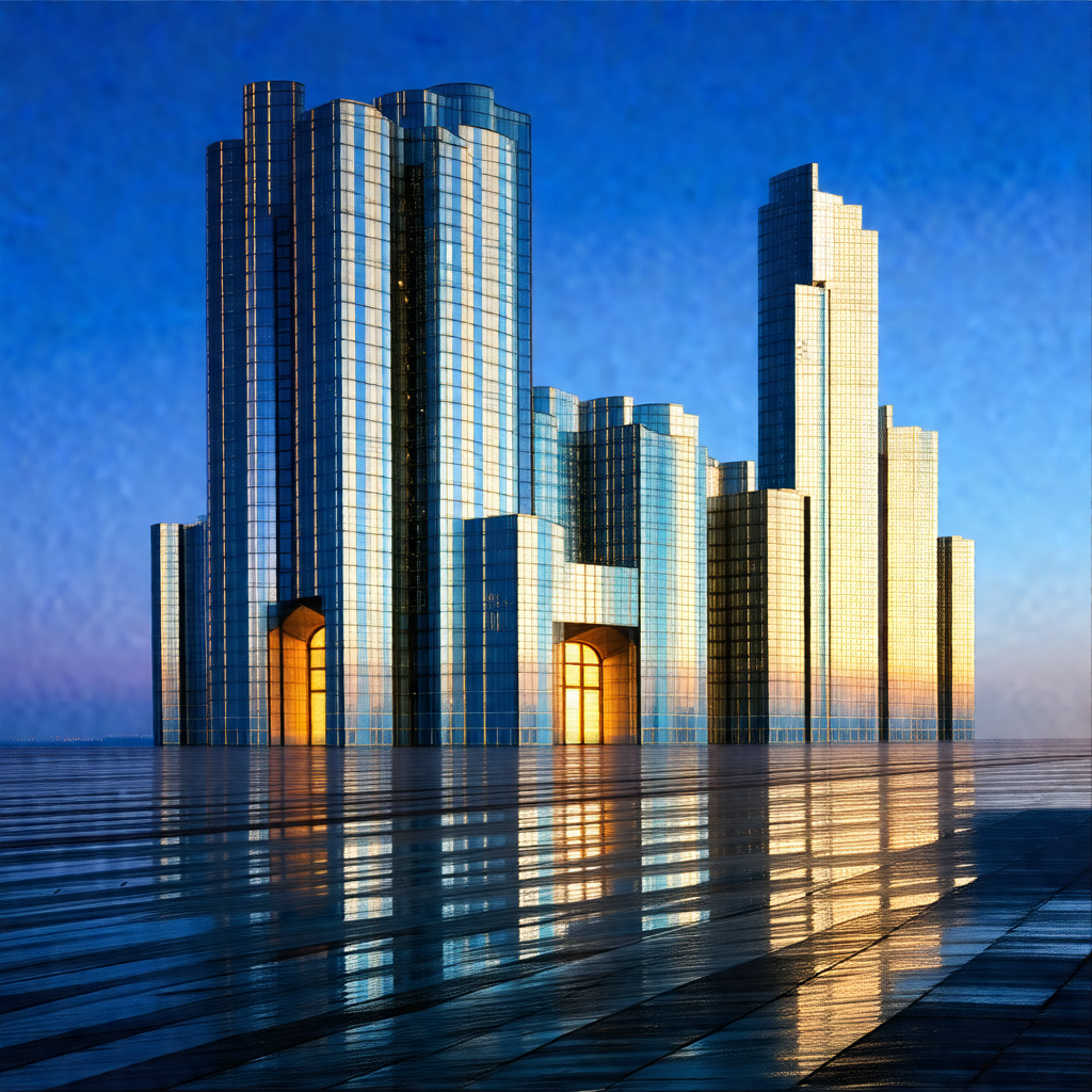 Large building with a reflective glass exterior