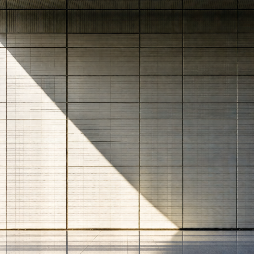 Large, white wall with a shadow cast on it