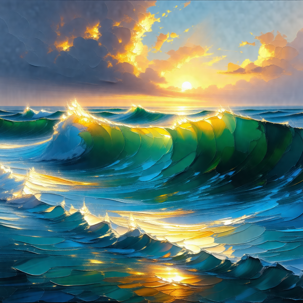 Beautiful sunset over a large body of water, possibly the...