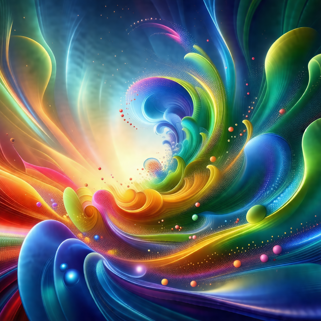 Vibrant and colorful painting of a spiral