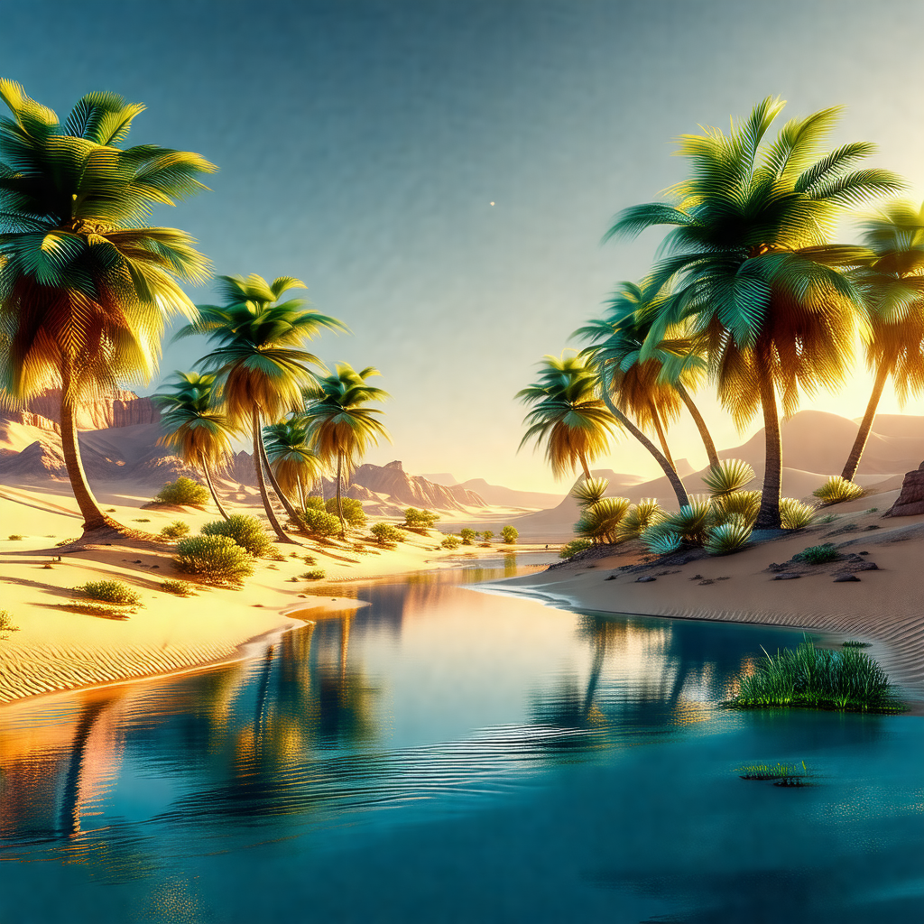 Beautifully rendered digital painting of a tropical lands...