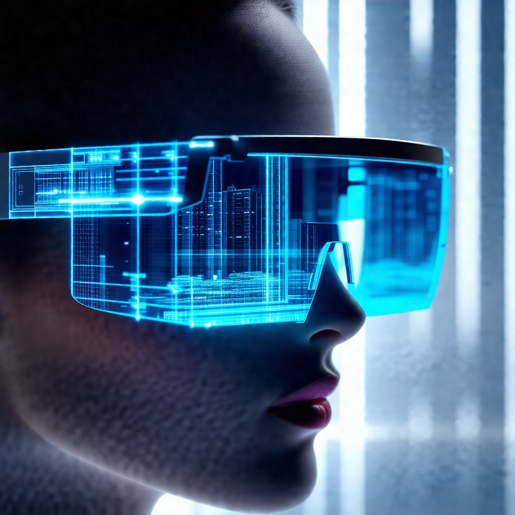 Woman wearing a pair of blue goggles