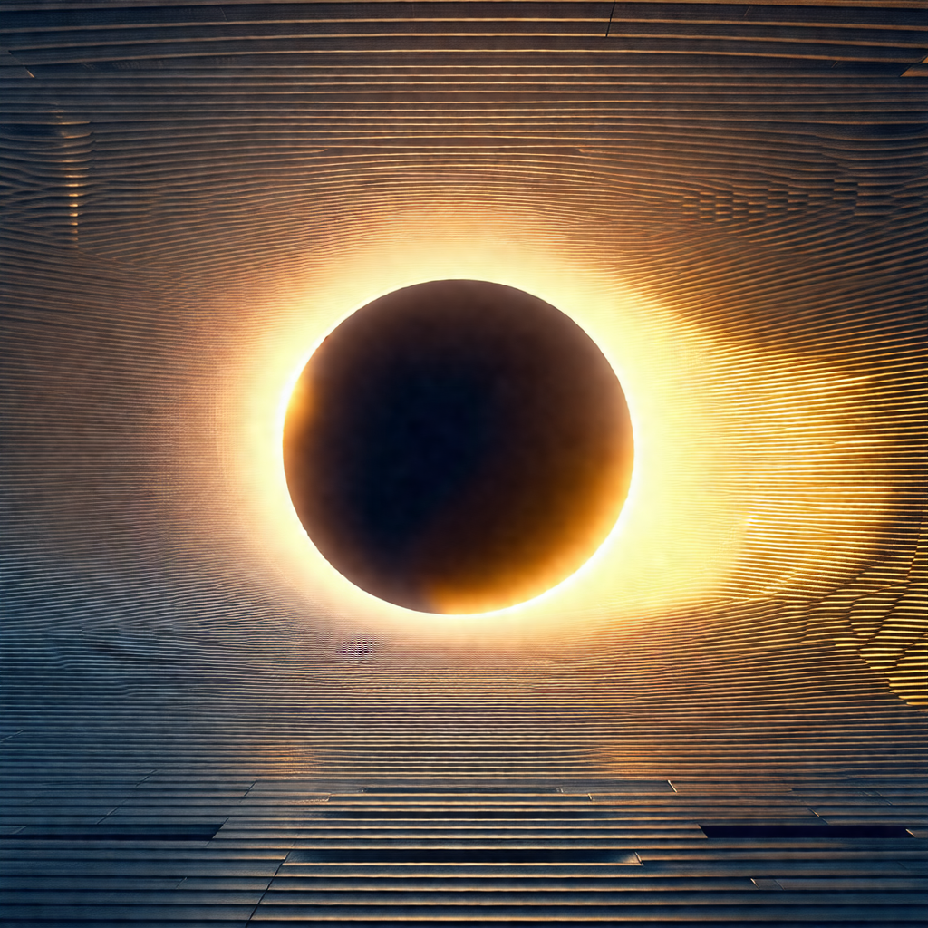 Large, round, and bright sun in the center of the frame