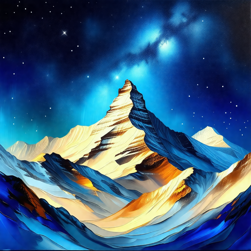 Beautiful mountain range with a stunning view of the sky