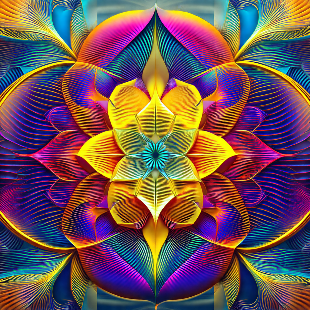 Vibrant and colorful flower with a yellow center