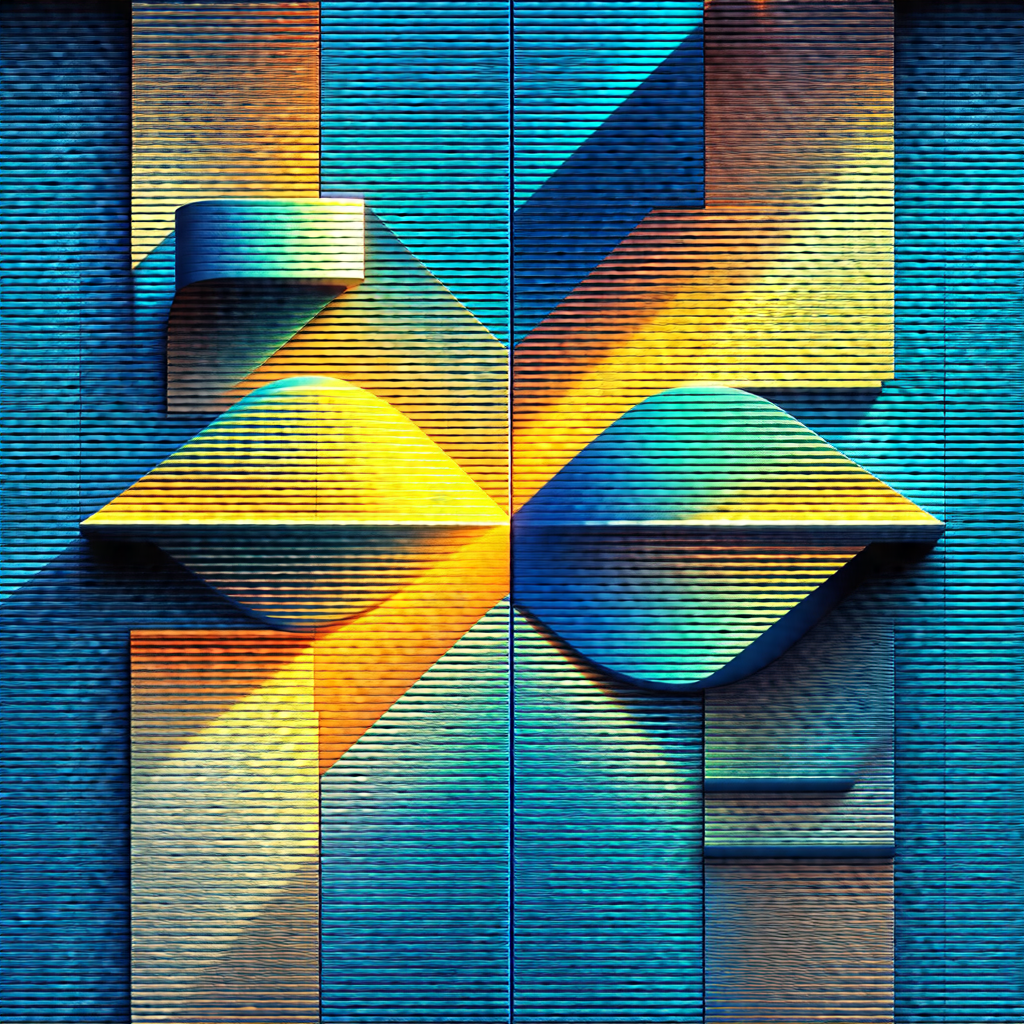 Blue and yellow sculpture, possibly a piece of art or a b...