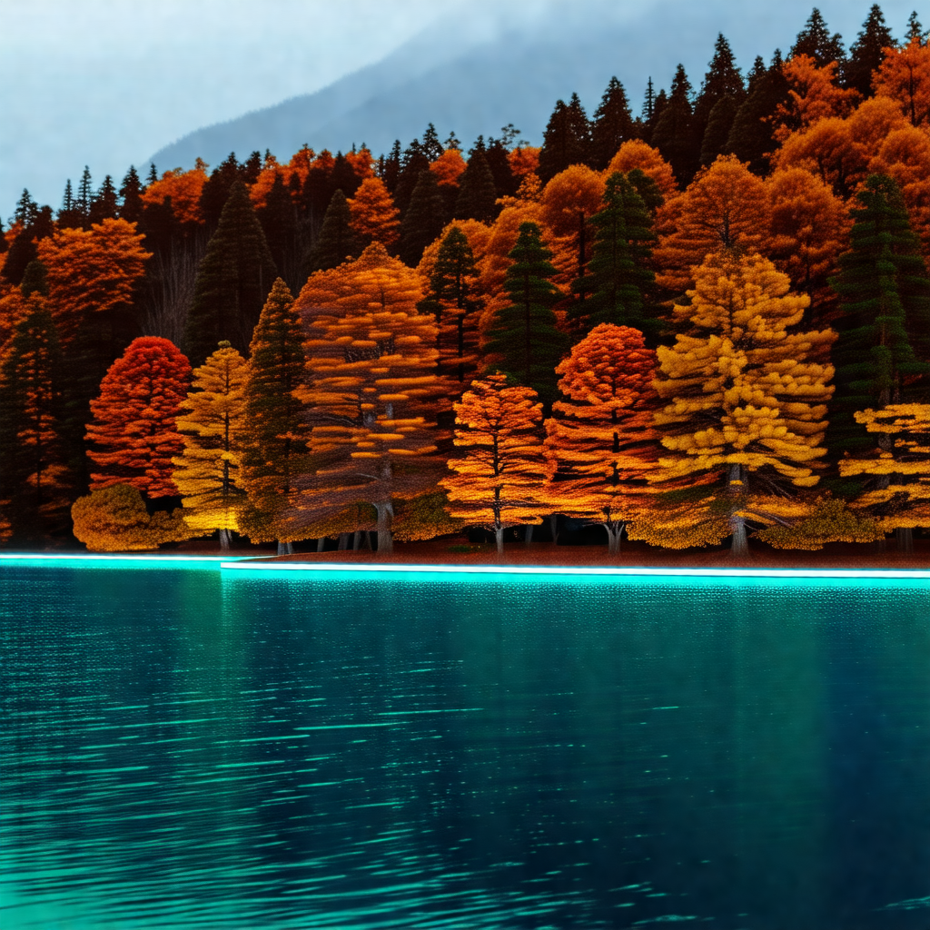 Serene lake surrounded by a forest of trees