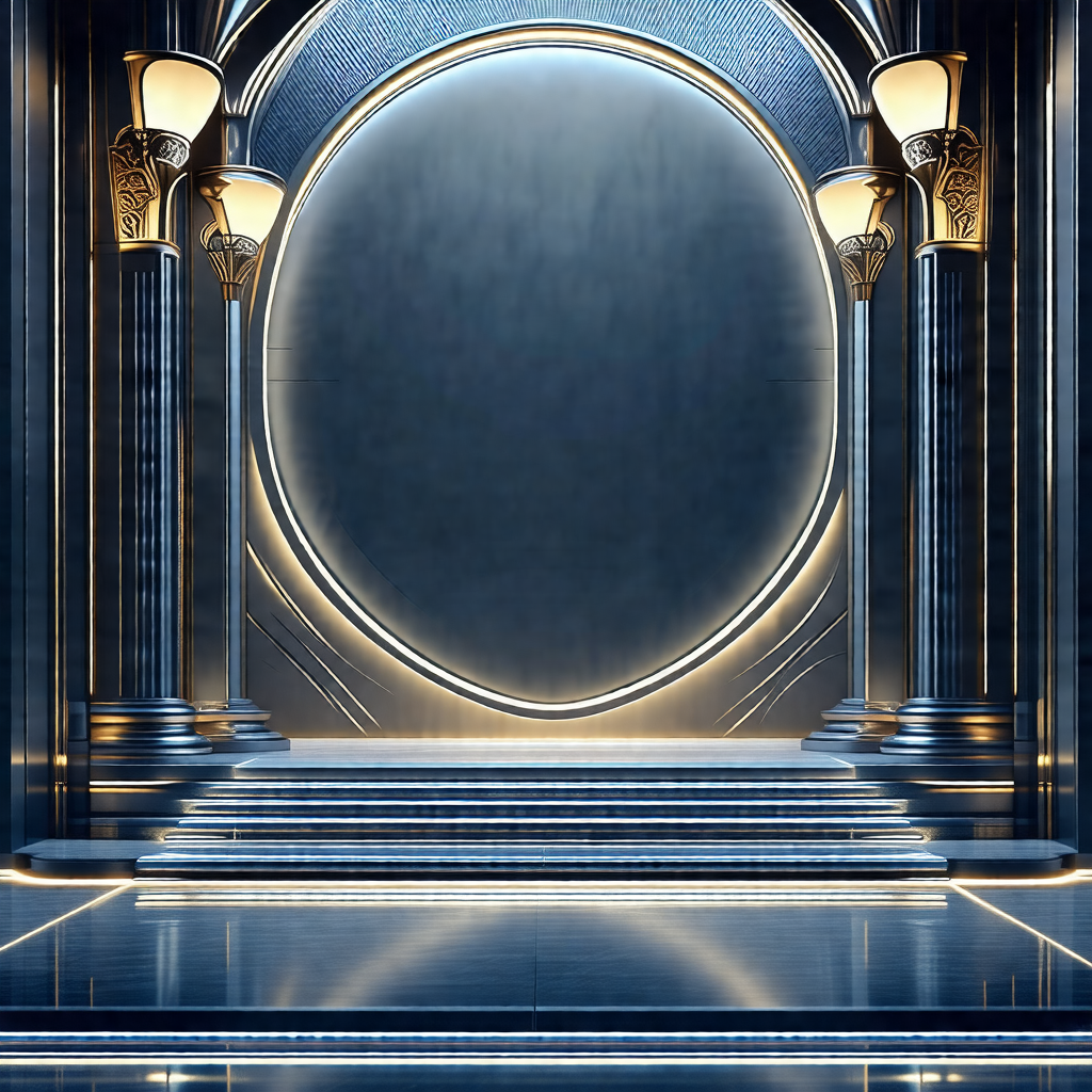 Large, ornate doorway with a circular window in the center