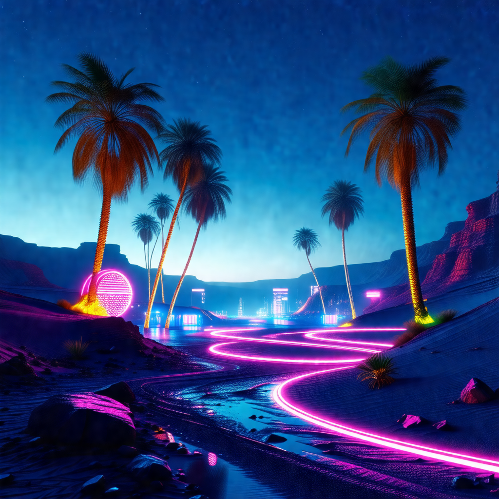 Computer-generated (cgi) scene of a tropical beach at night