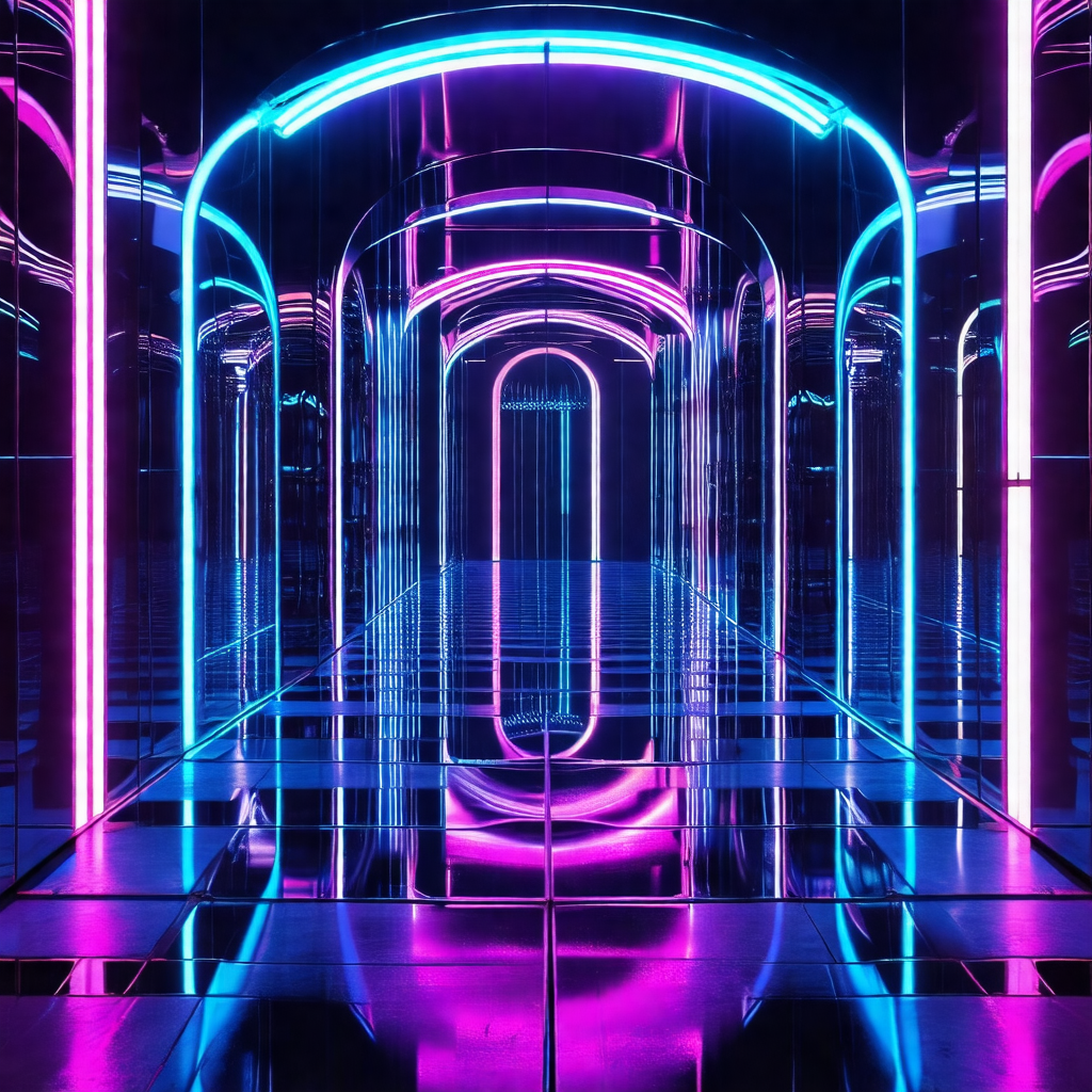 Long, narrow hallway with a purple glow