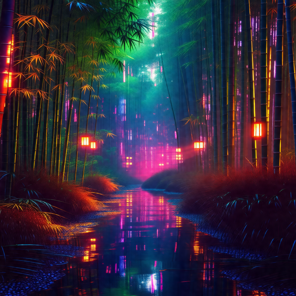 Serene scene of a river flowing through a forest