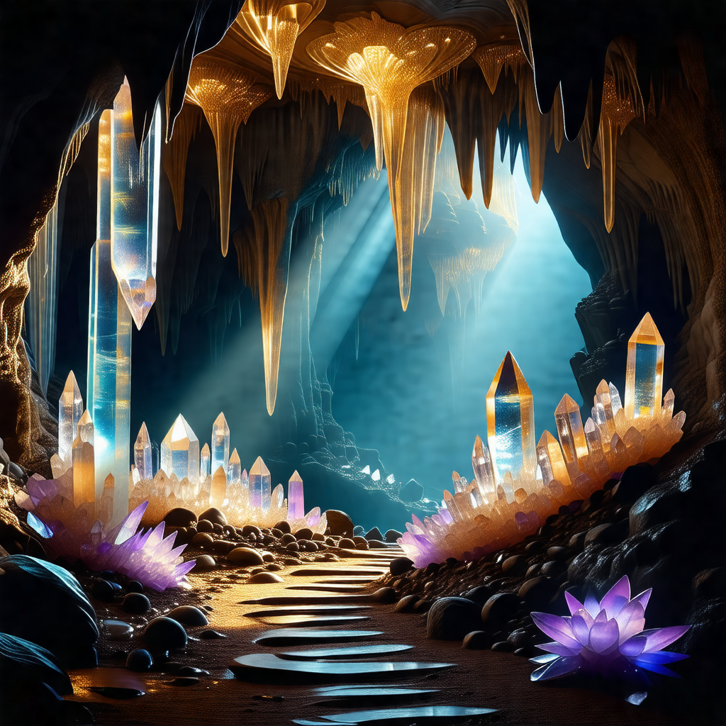 Cave with a path leading through it