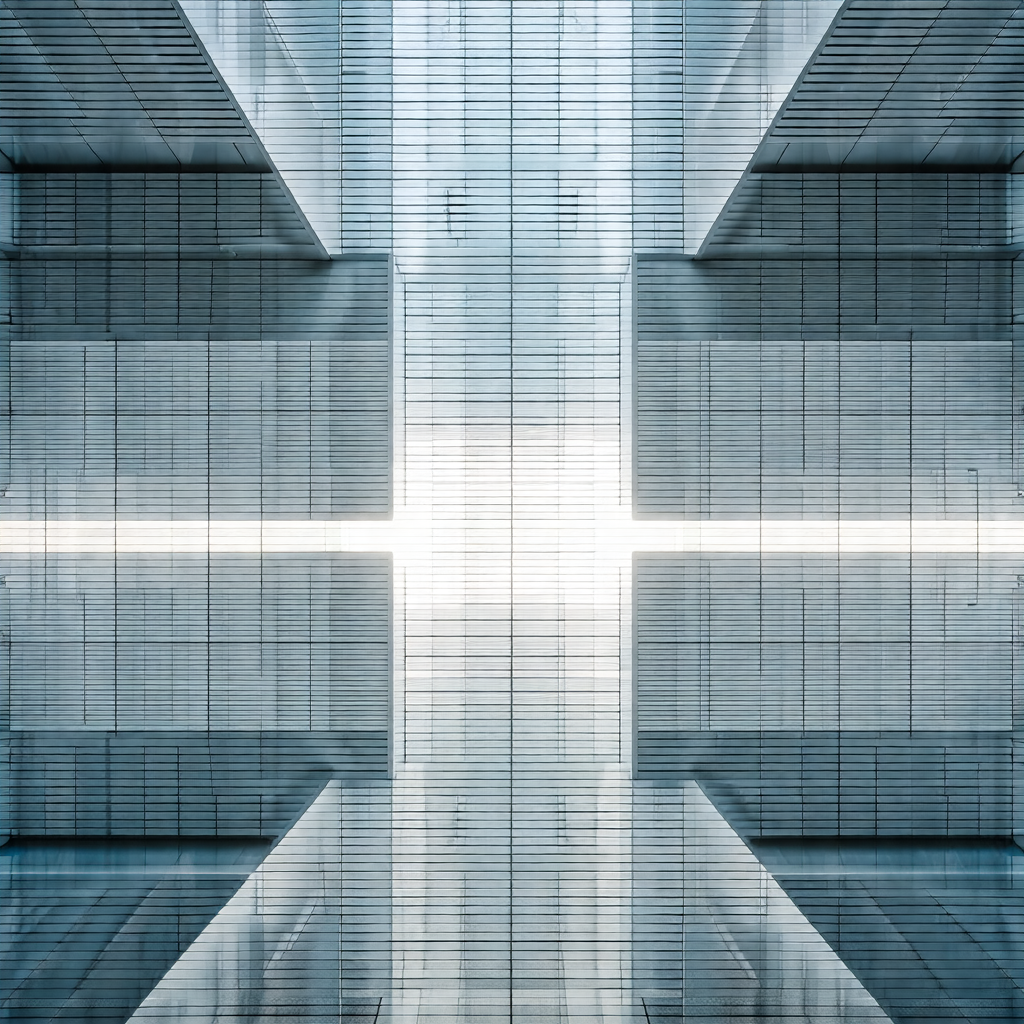 Large, modern building with a reflective surface
