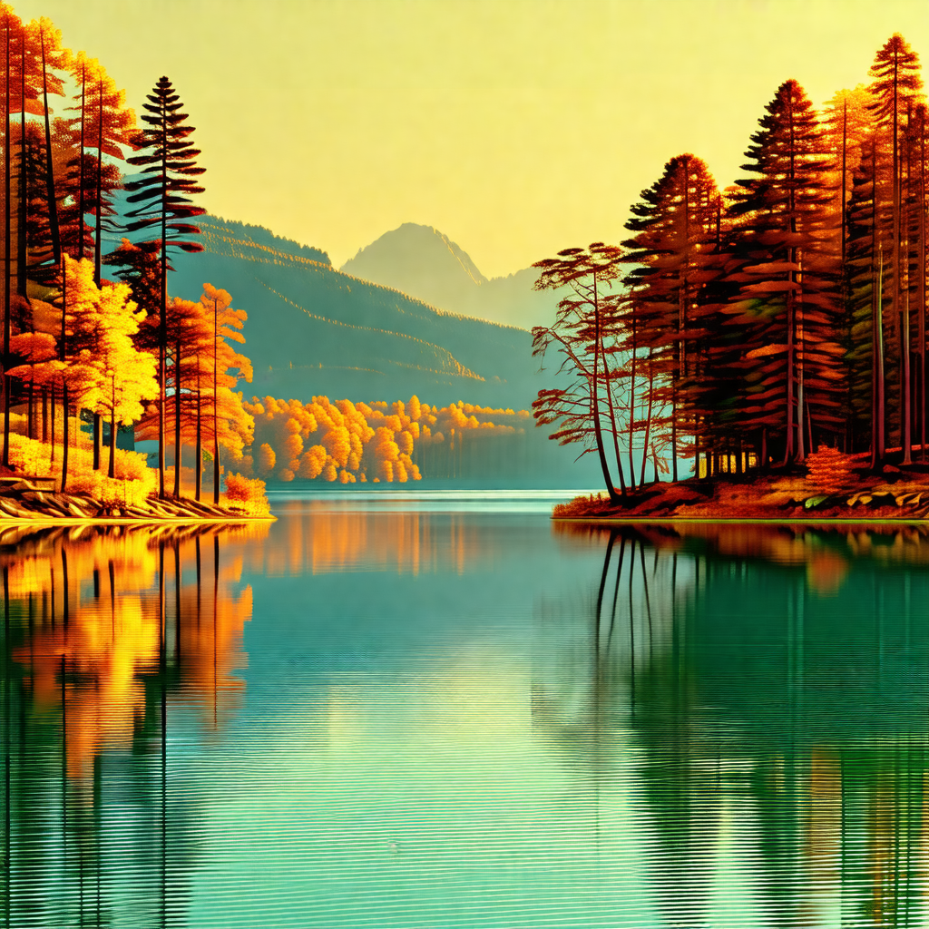 Serene lake surrounded by a forest of trees