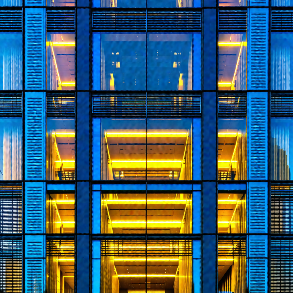Tall building with a large window on the side