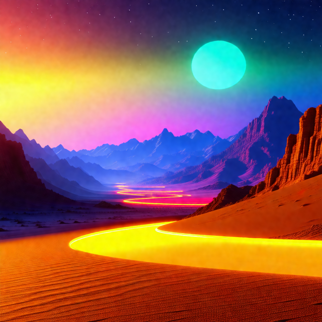 Beautiful desert landscape with a road running through it