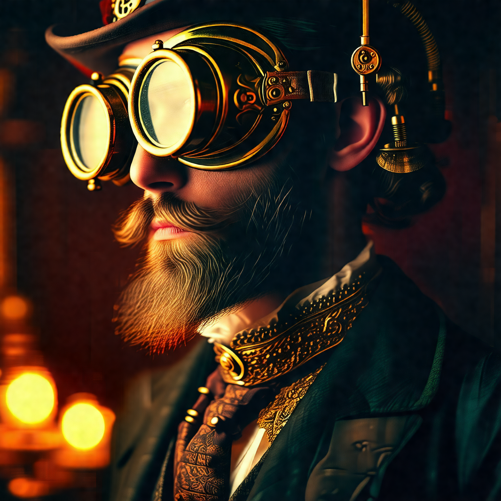 Man wearing a top hat and glasses, giving him a distincti...