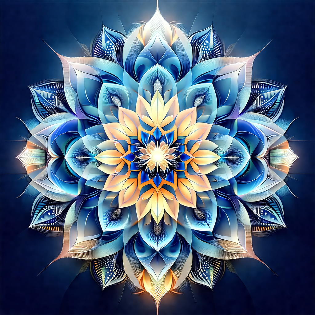 Beautifully designed blue and yellow flower, which appear...