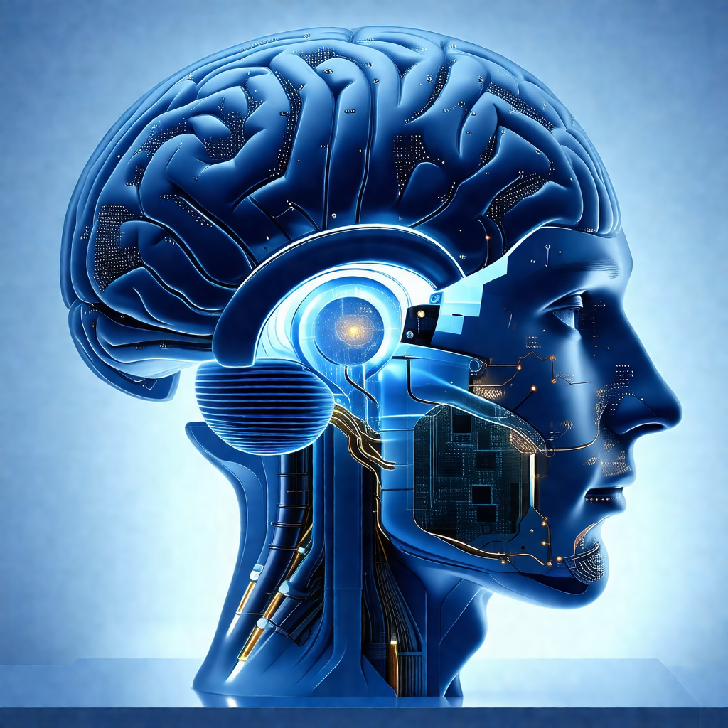 3d representation of a human head, with a focus on the br...