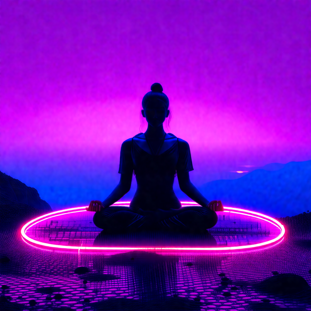Woman sitting in a lotus position, with her legs crossed ...