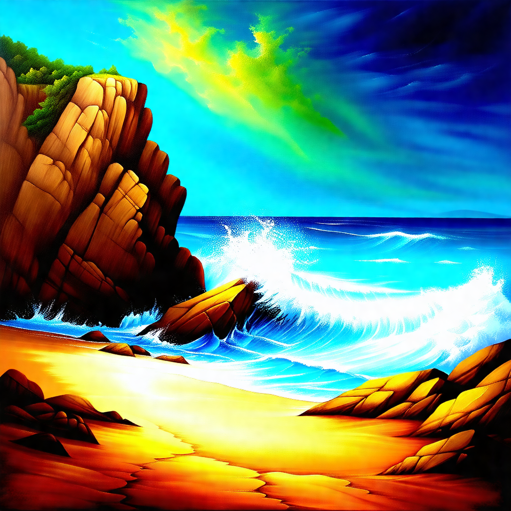 Beautiful beach scene with a large body of water in the b...