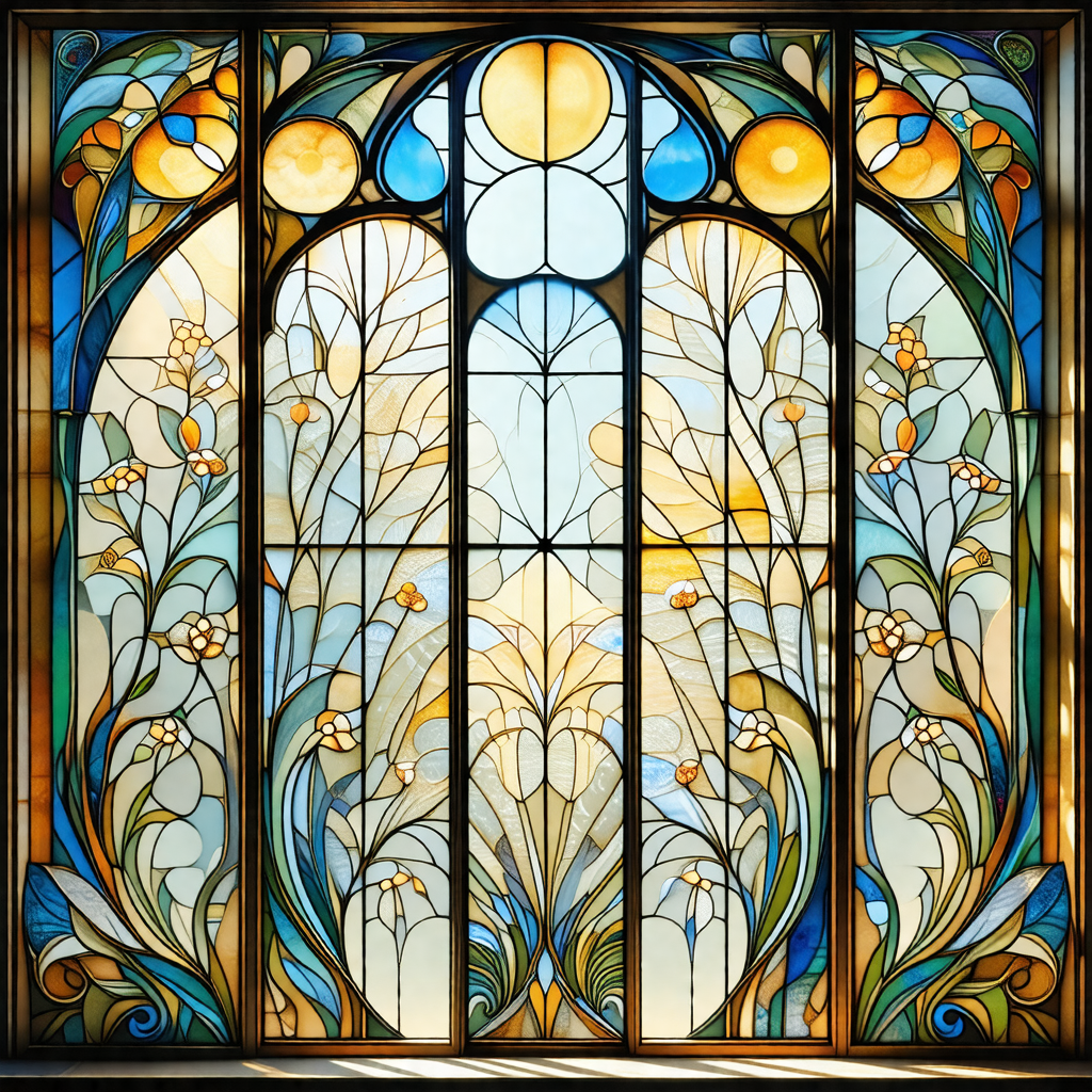 Stained glass window with a beautiful design