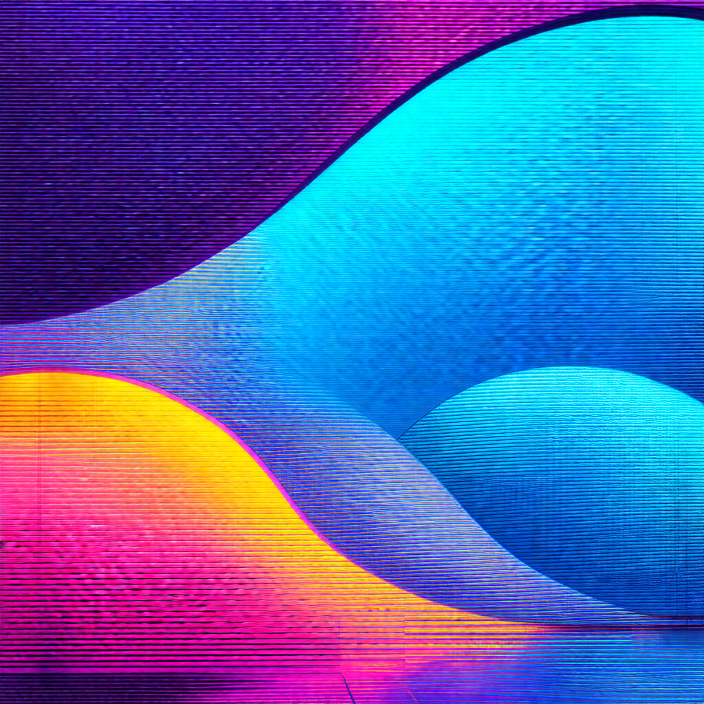Large, colorful sculpture that resembles a wave or a swirl