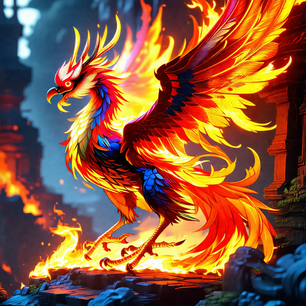 Large, colorful bird with a long tail, standing on a rock...