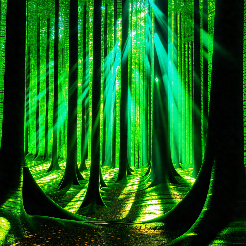 Lush green forest filled with tall trees