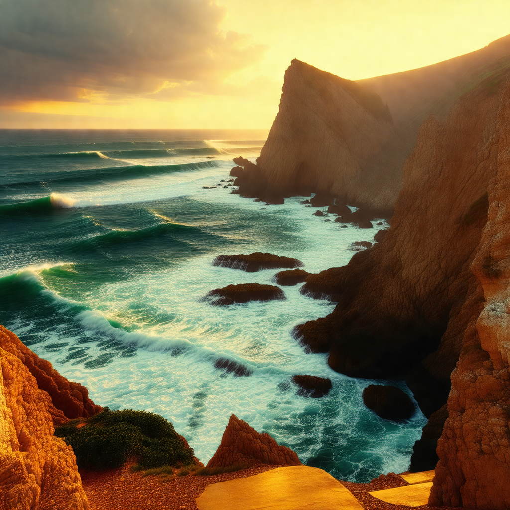 Beautiful beach scene with a large body of water, likely ...